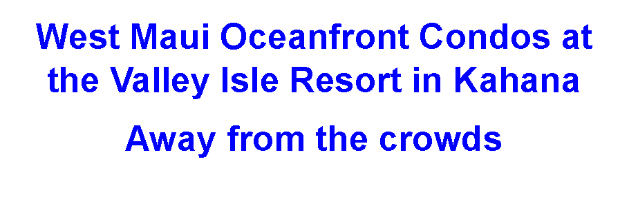 Text Box: West Maui Oceanfront Condos at the Valley Isle Resort in KahanaAway from the crowds